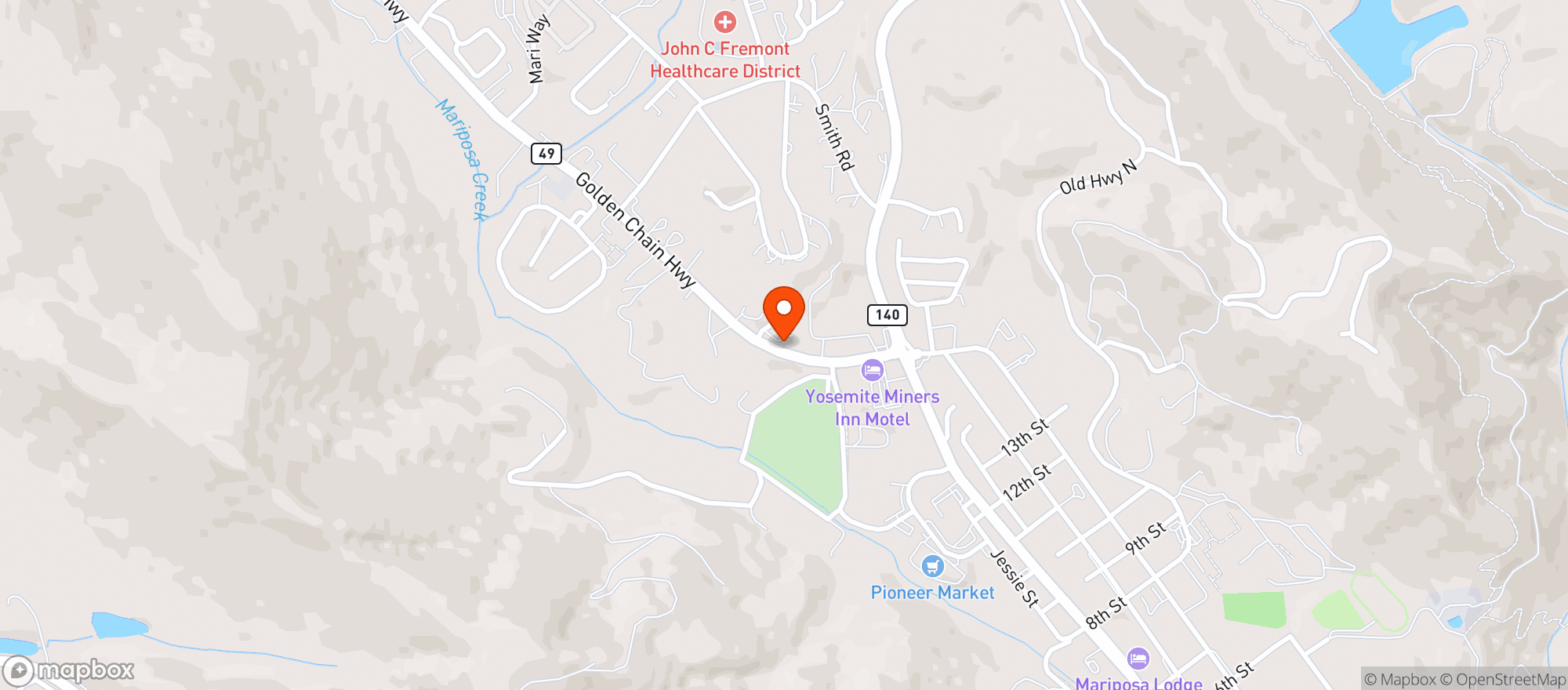 Map showing High Country Health Foods