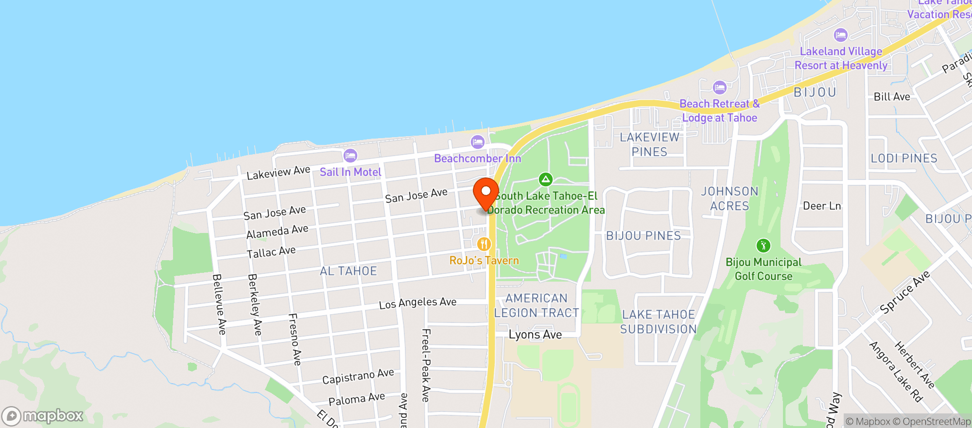 Map showing The Woods Restaurant & Bar