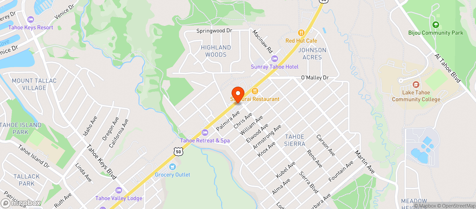 Map showing COLD WATER BREWERY & GRILL