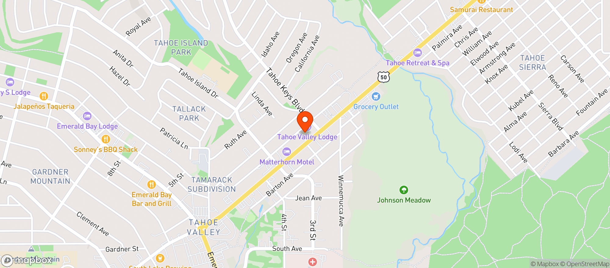 Map showing King's Beverage Company - South Lake Tahoe