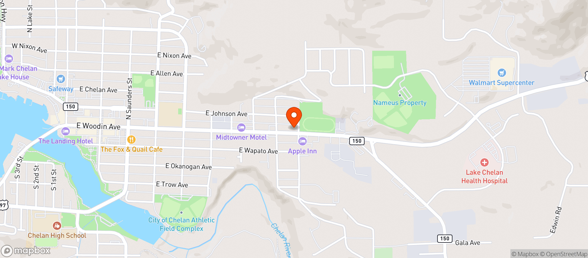 Map showing Chelan Home Center