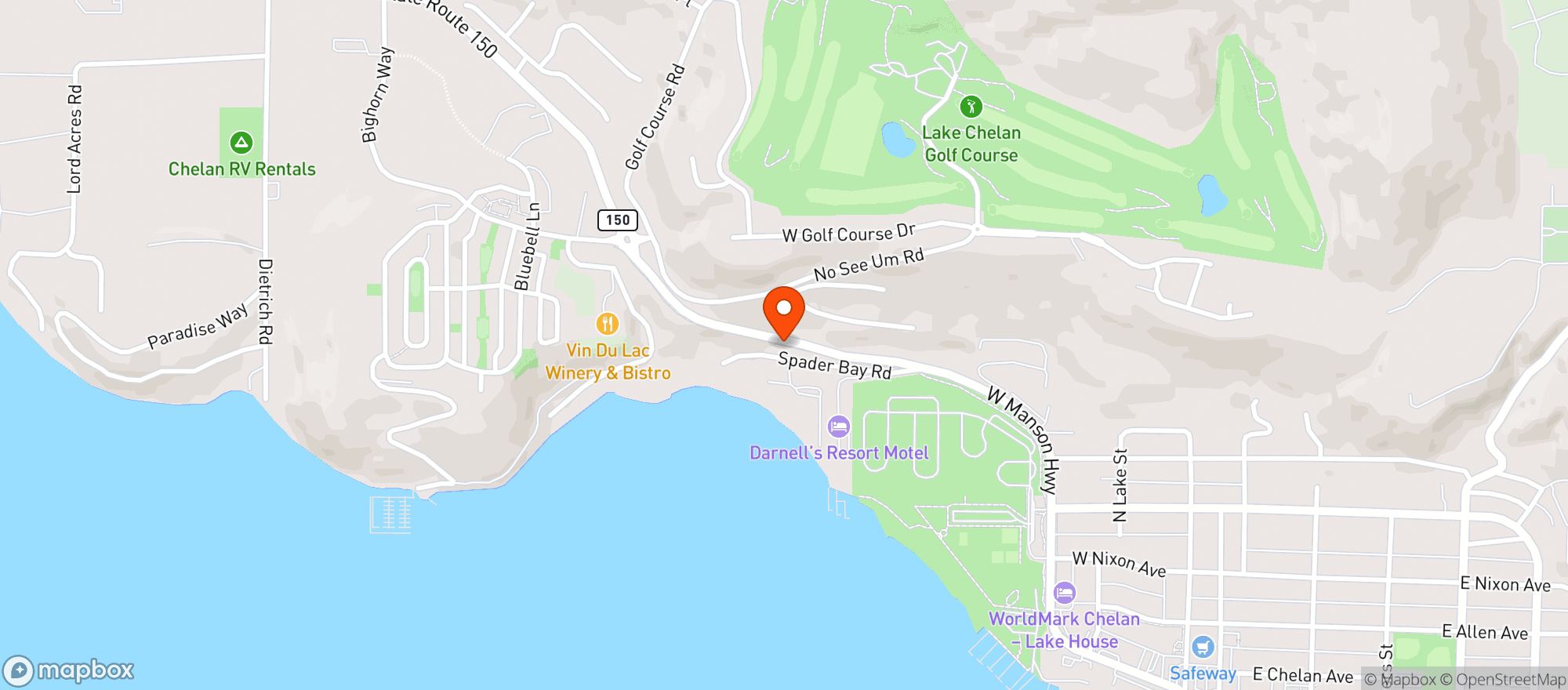 Map showing Vin Du Lac Winery - Chelan