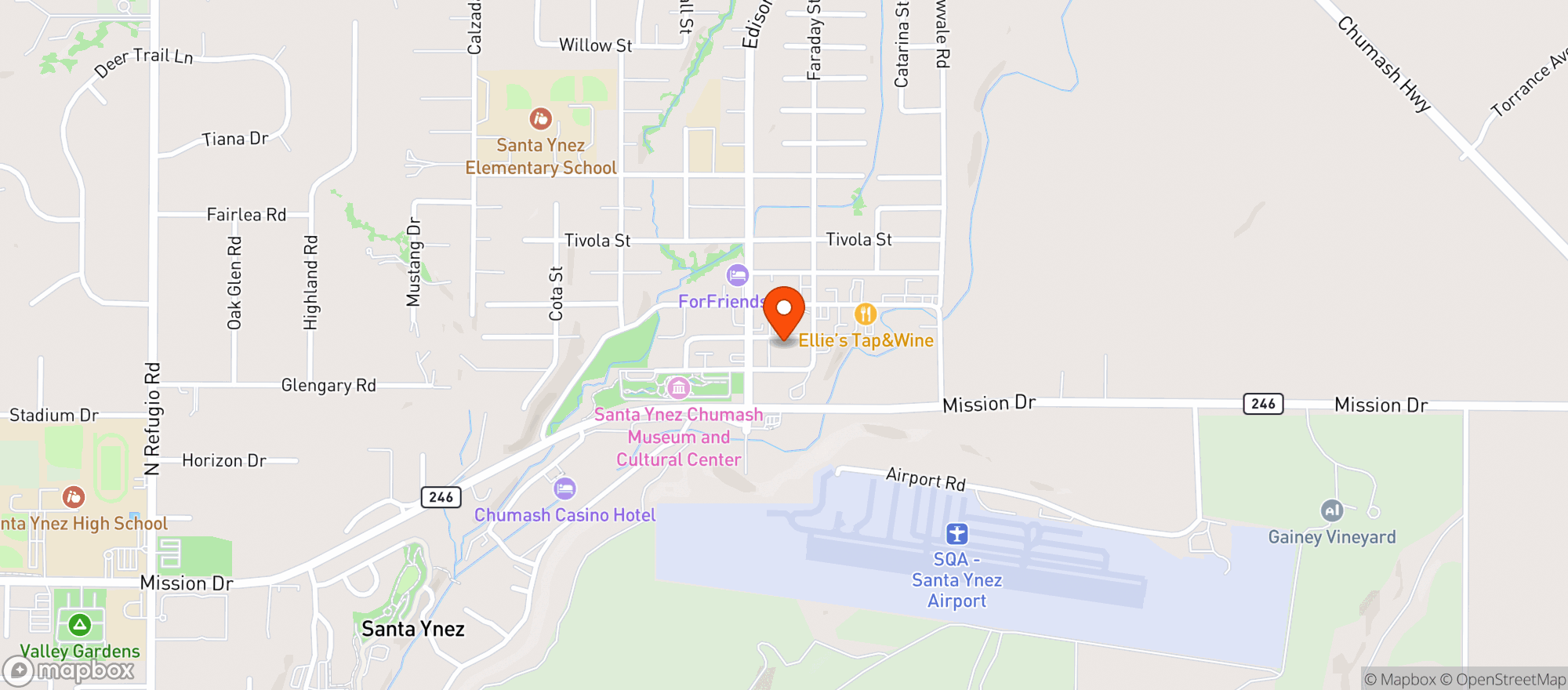 Map showing Farmacy - Santa Ynez