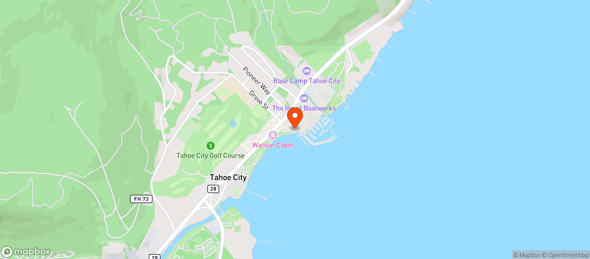 Map showing Za's Lakefront