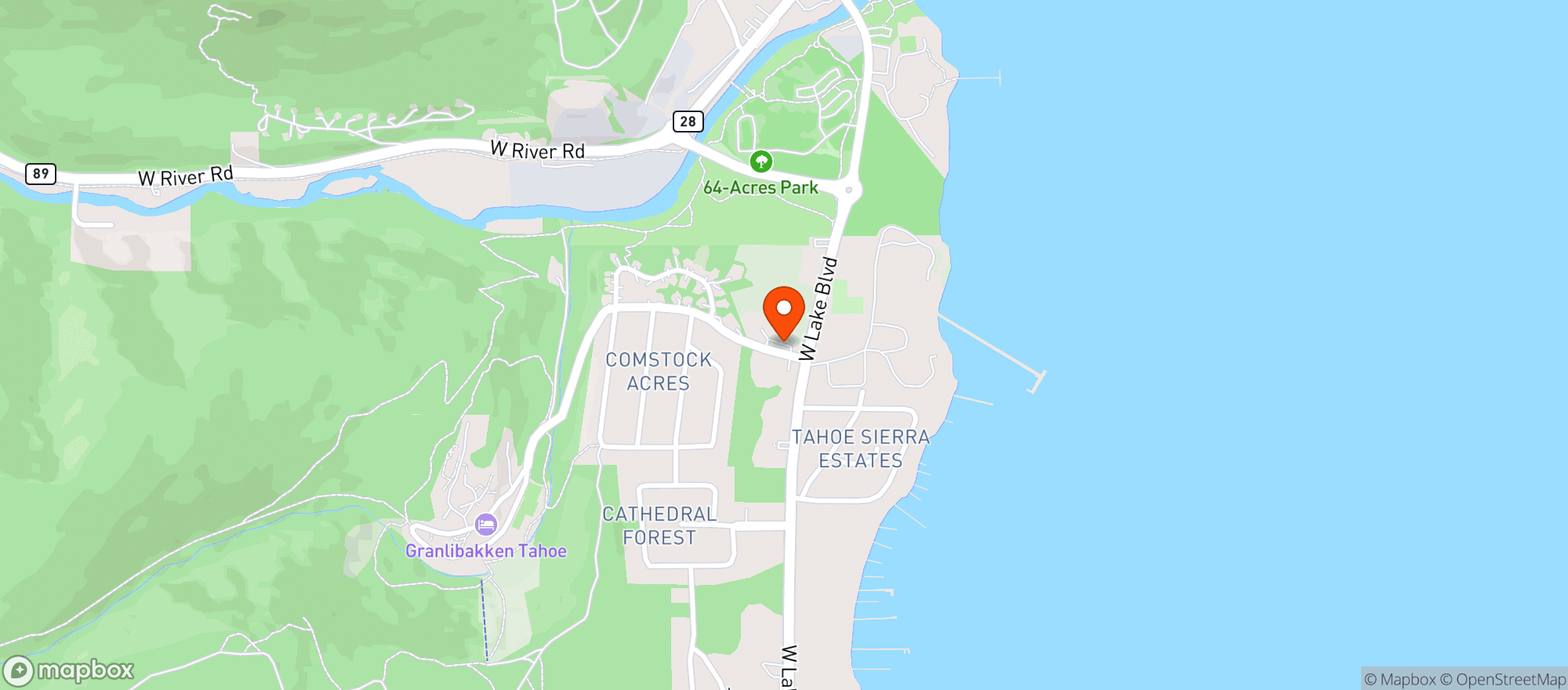 Map showing New Moon Natural Foods - Tahoe City