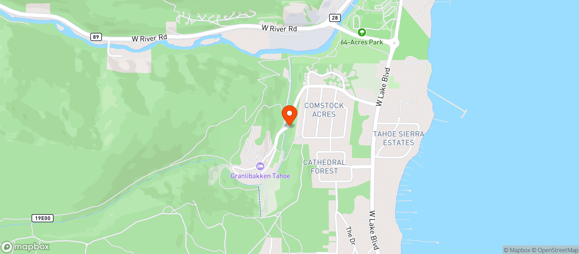 Map showing Granlibakken Conf Center