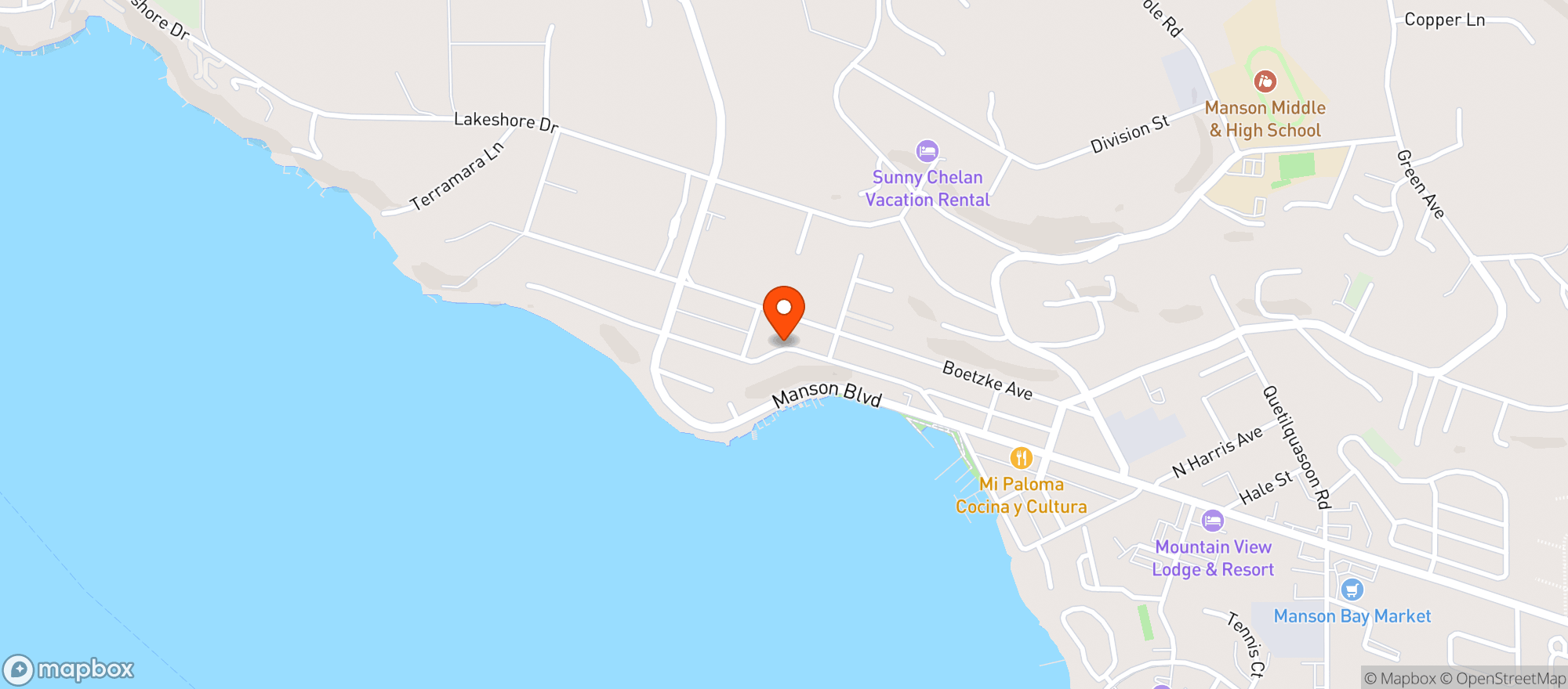 Map showing Manson Red Apple Market