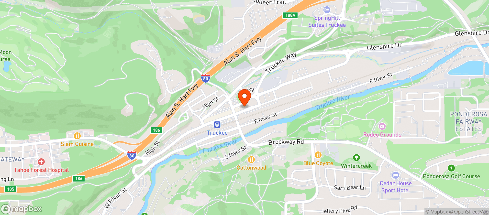 Map showing Beacon - Truckee