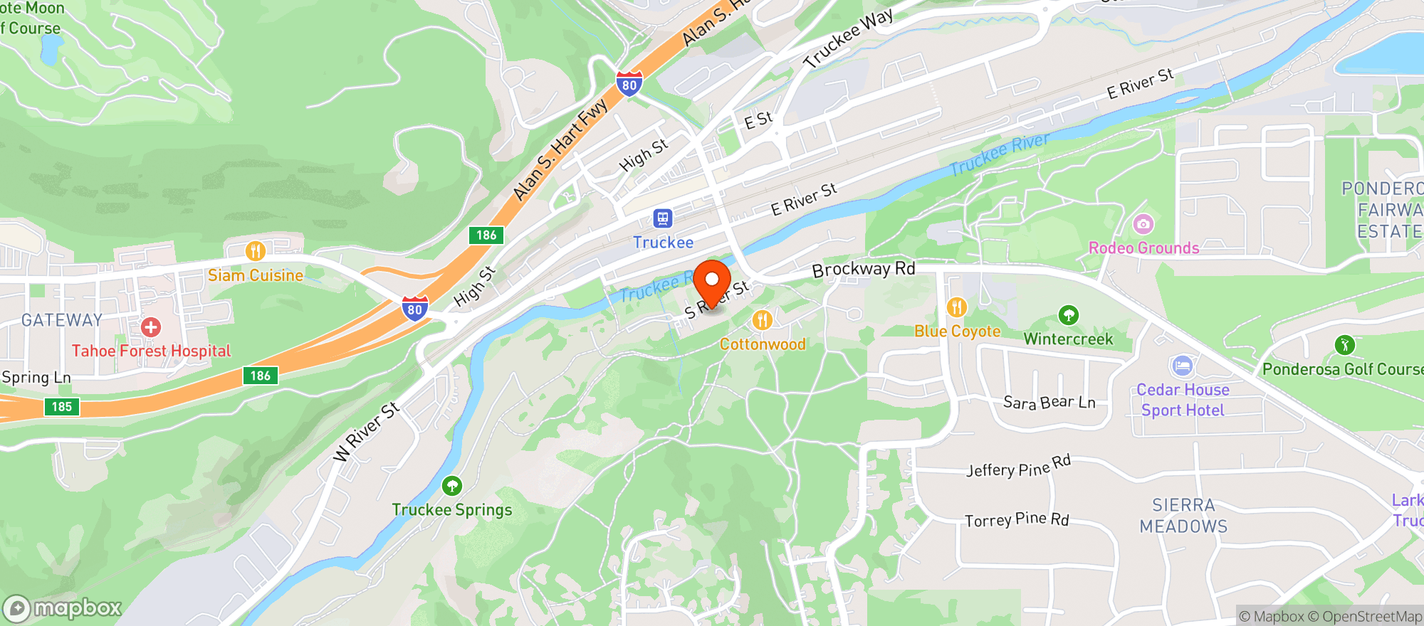 Map showing Truckee River Winery