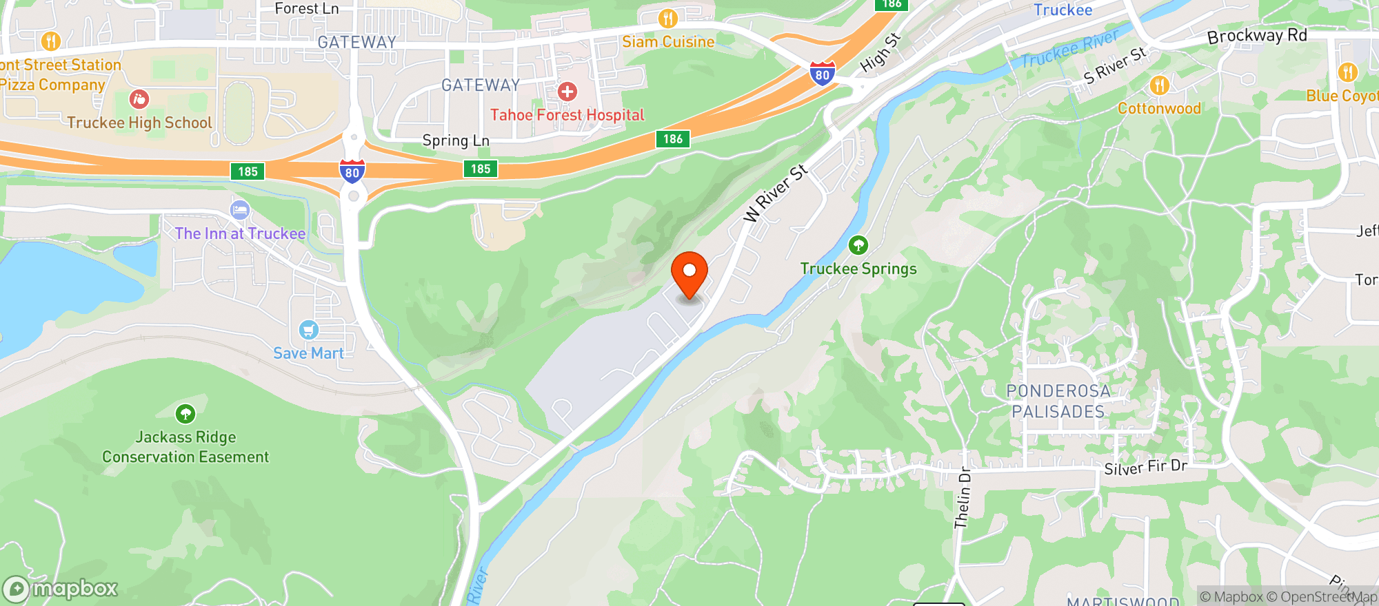Map showing WINTER GREENS - TRUCKEE