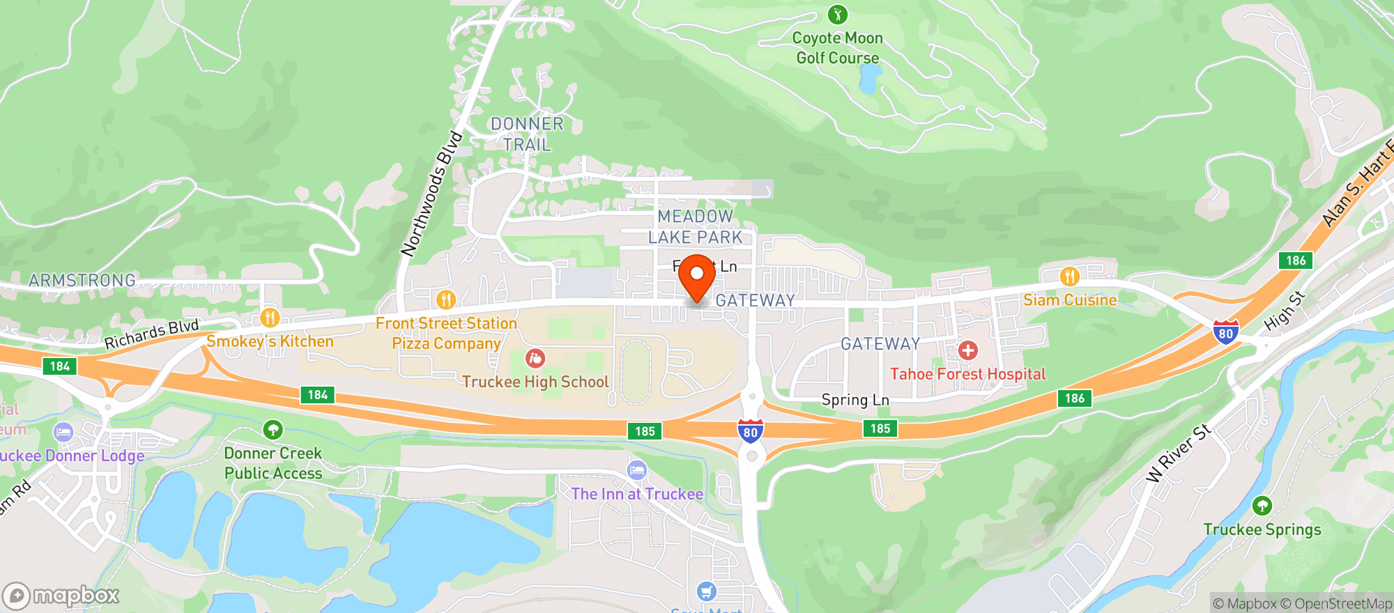 Map showing New Moon Natural Foods - Truckee