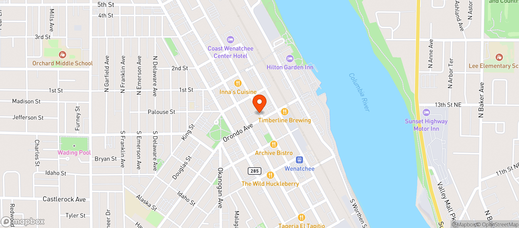 Map showing King Pizza