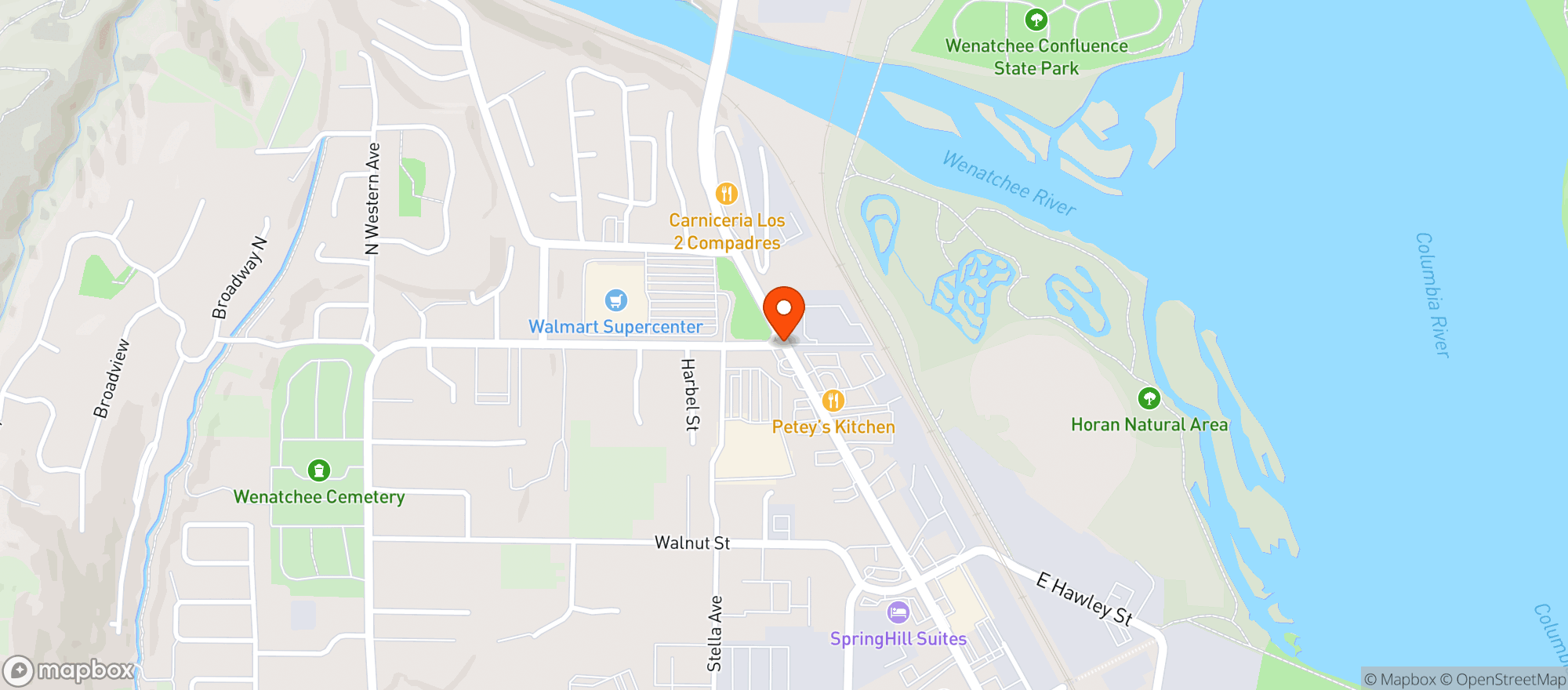 Map showing Walmart Grocery Pickup