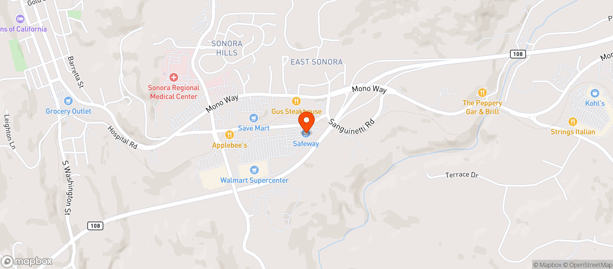 Map showing Safeway