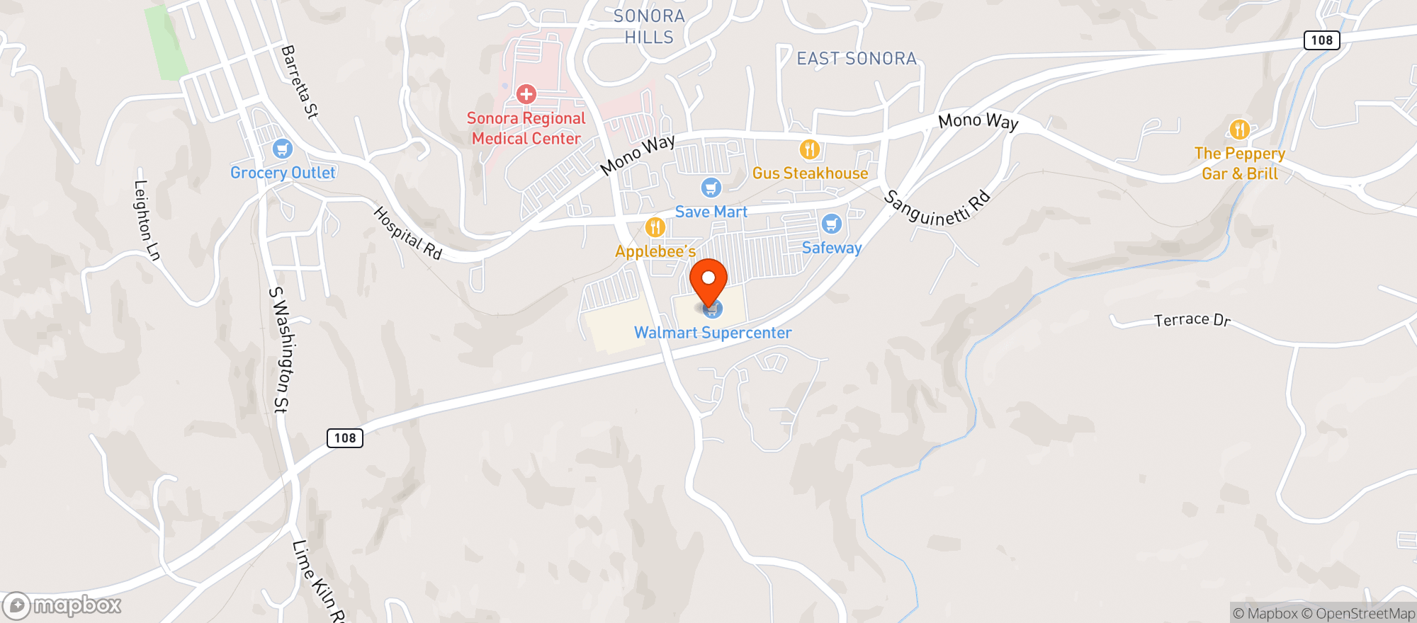 Map showing Walmart Supercenter