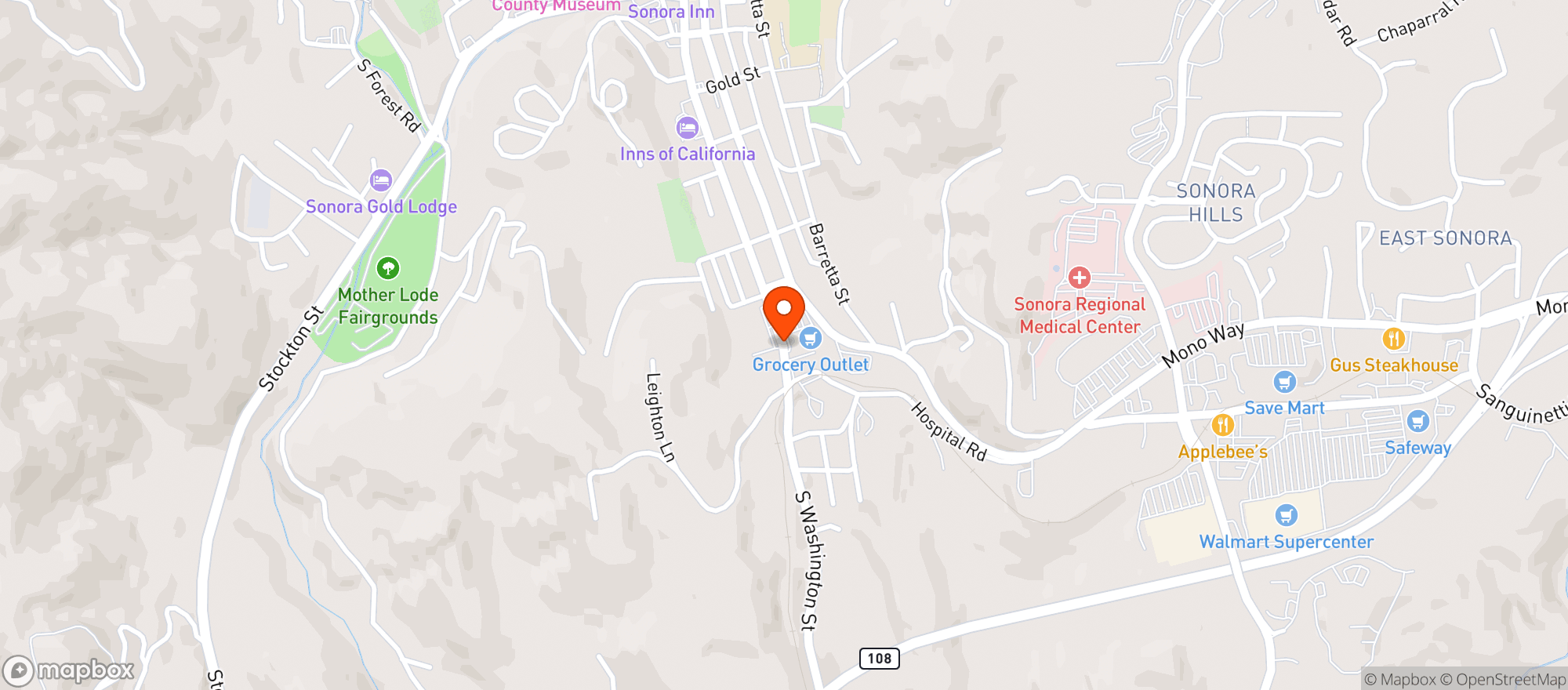 Map showing Grocery Outlet Bargain Market