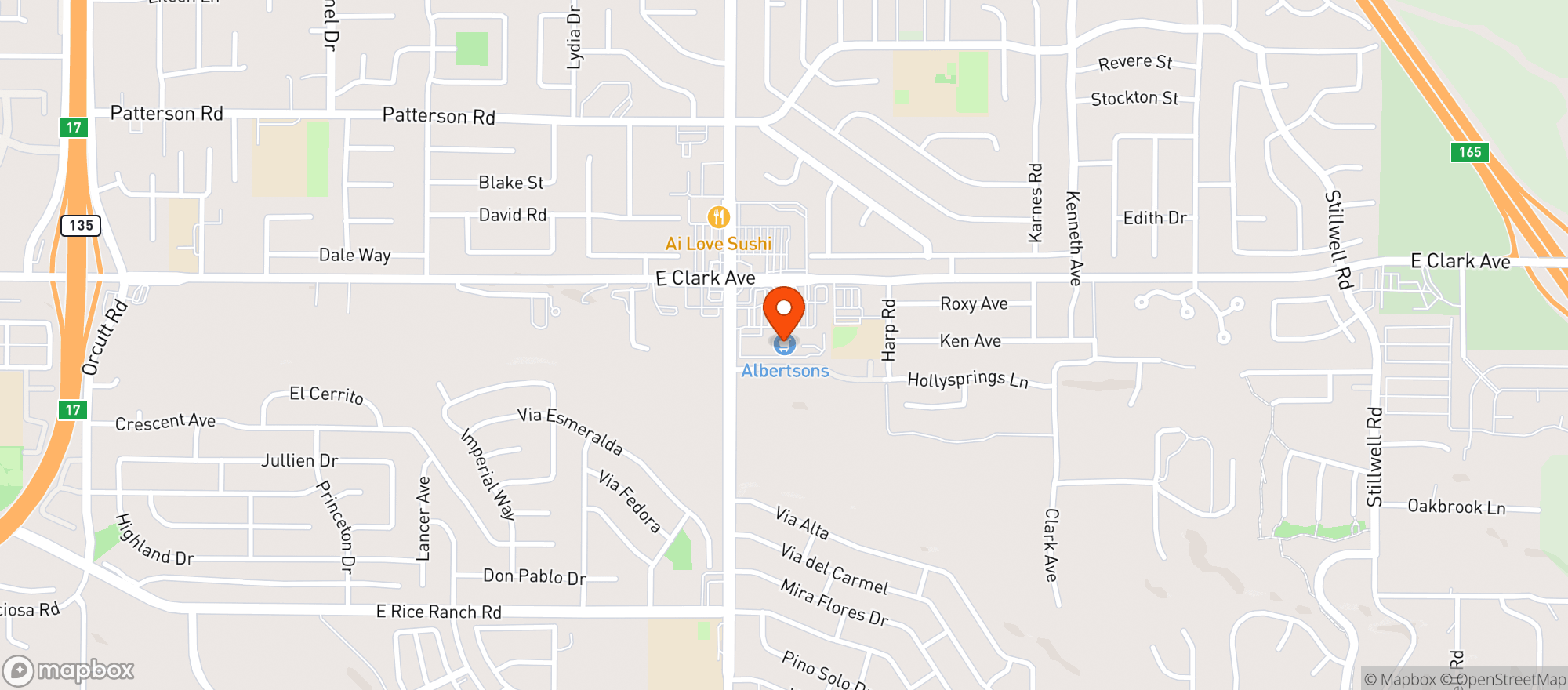 Map showing Albertsons