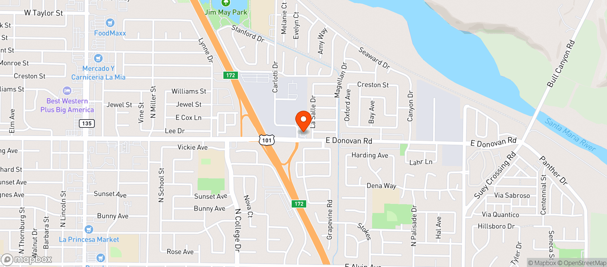 Map showing Short Stop Market The