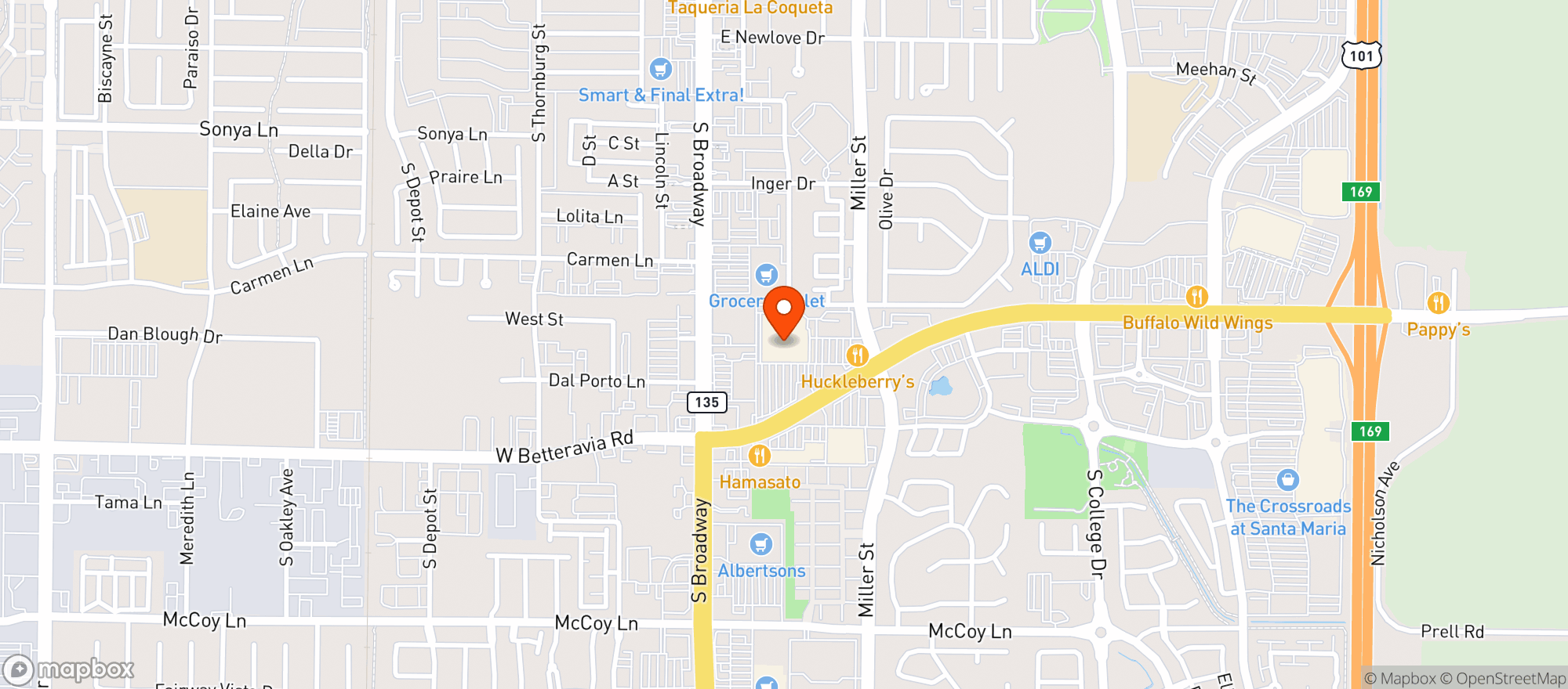 Map showing Target