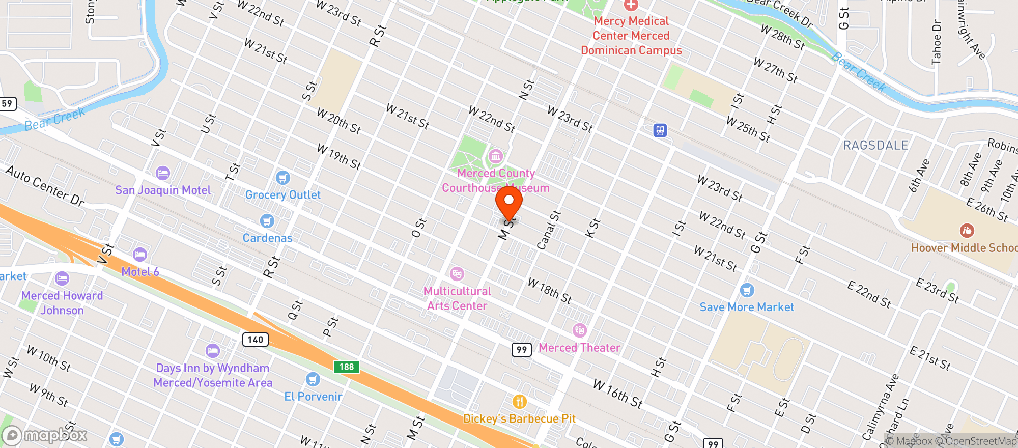 Map showing Elks Lodge