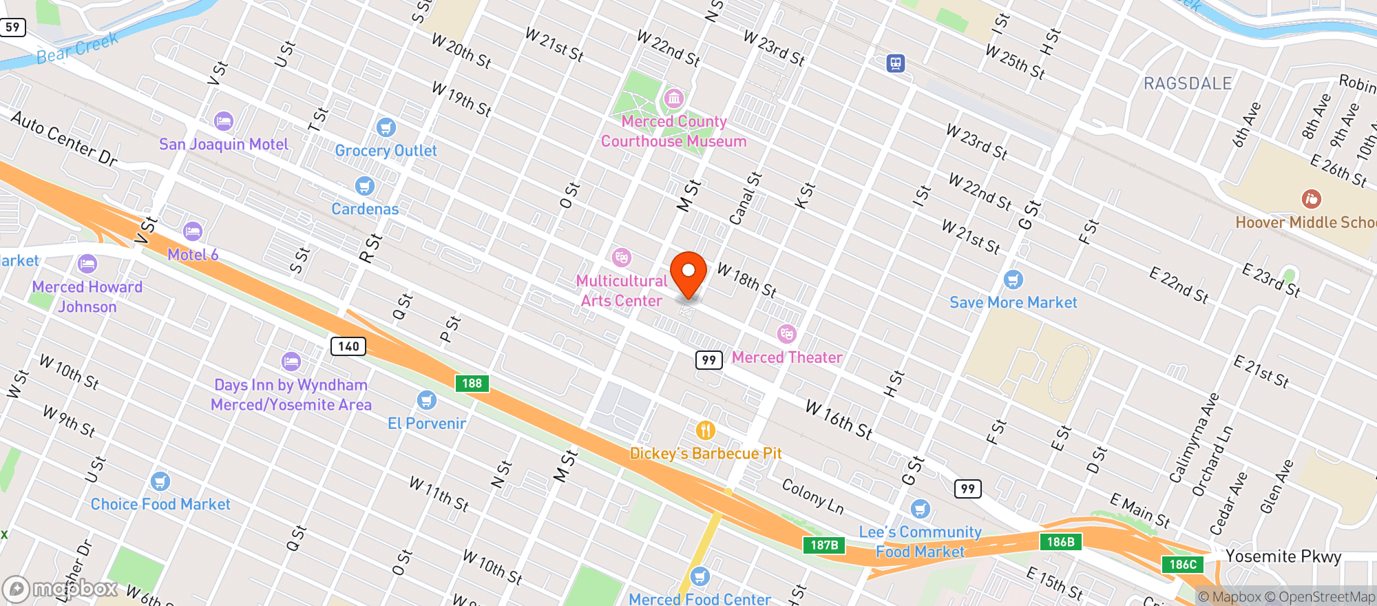 Map showing Five Ten Bistro