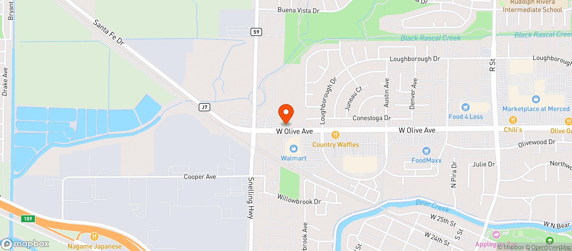 Map showing Patient Care First (PCF) - Bluefire
