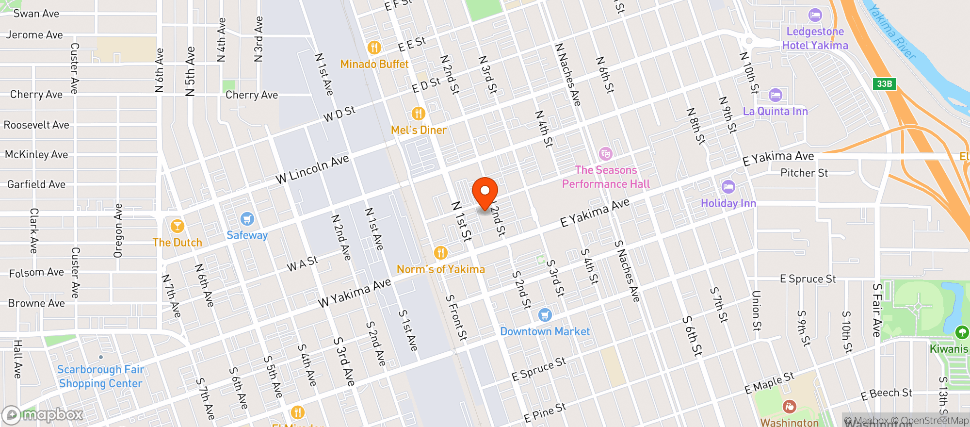 Map showing Second Street Grill