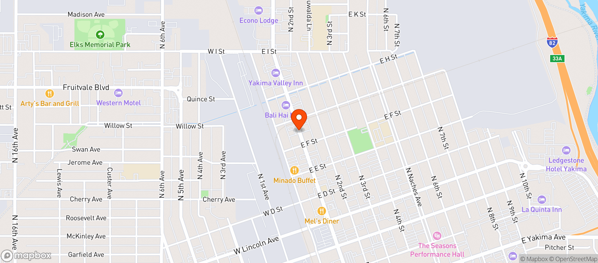 Map showing Los Patitos Sports Bar & Grill