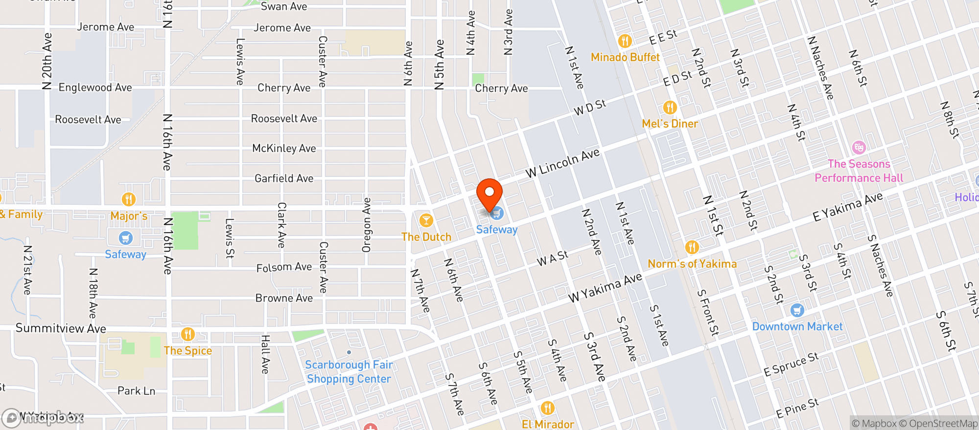 Map showing Safeway