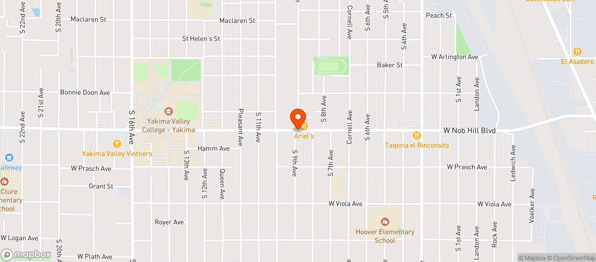Map showing Nob Hill Mini Mart & Smoke