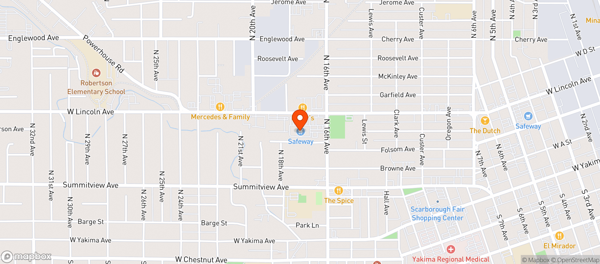 Map showing Safeway