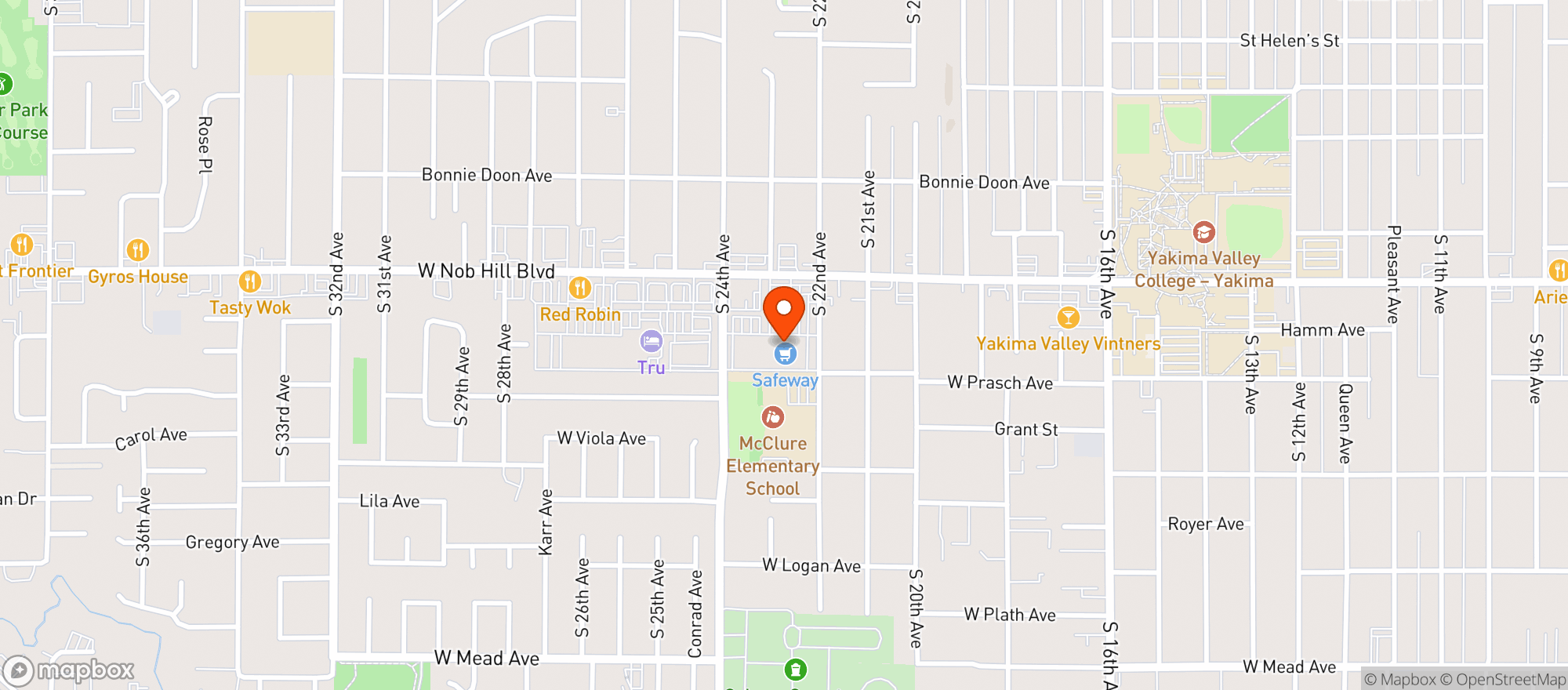 Map showing Safeway