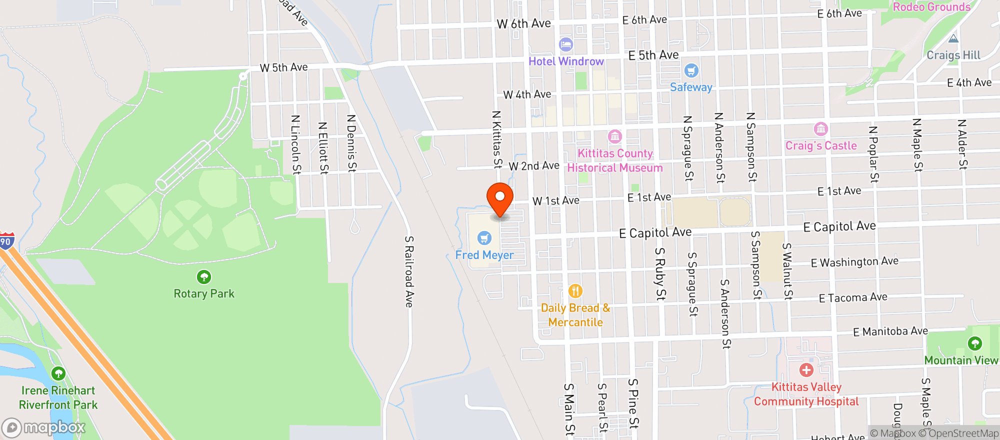 Map showing Fred Meyer