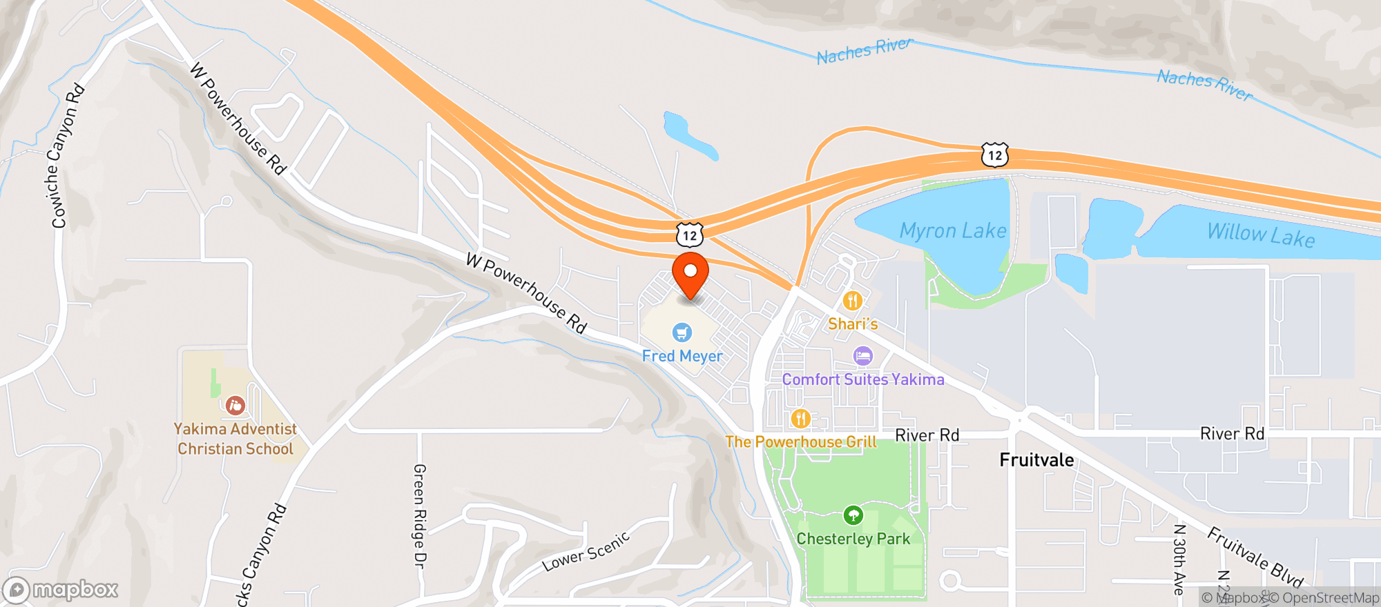 Map showing Fred Meyer