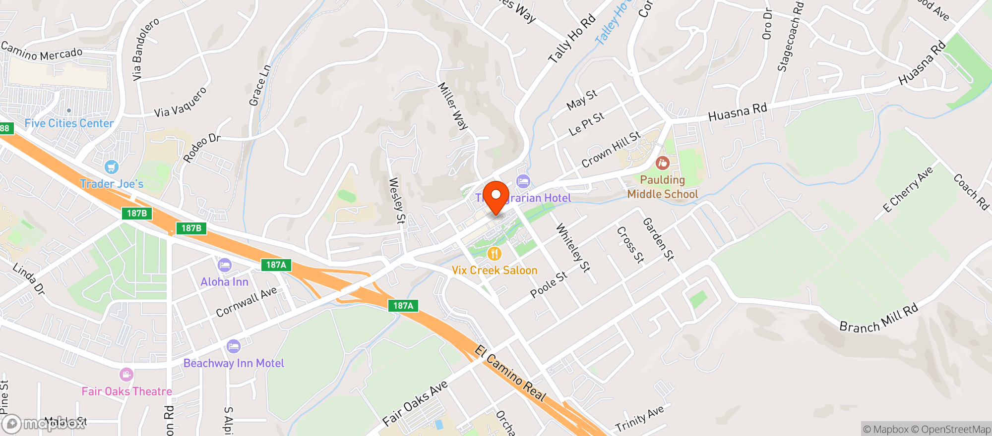 Map showing Rooster Creek