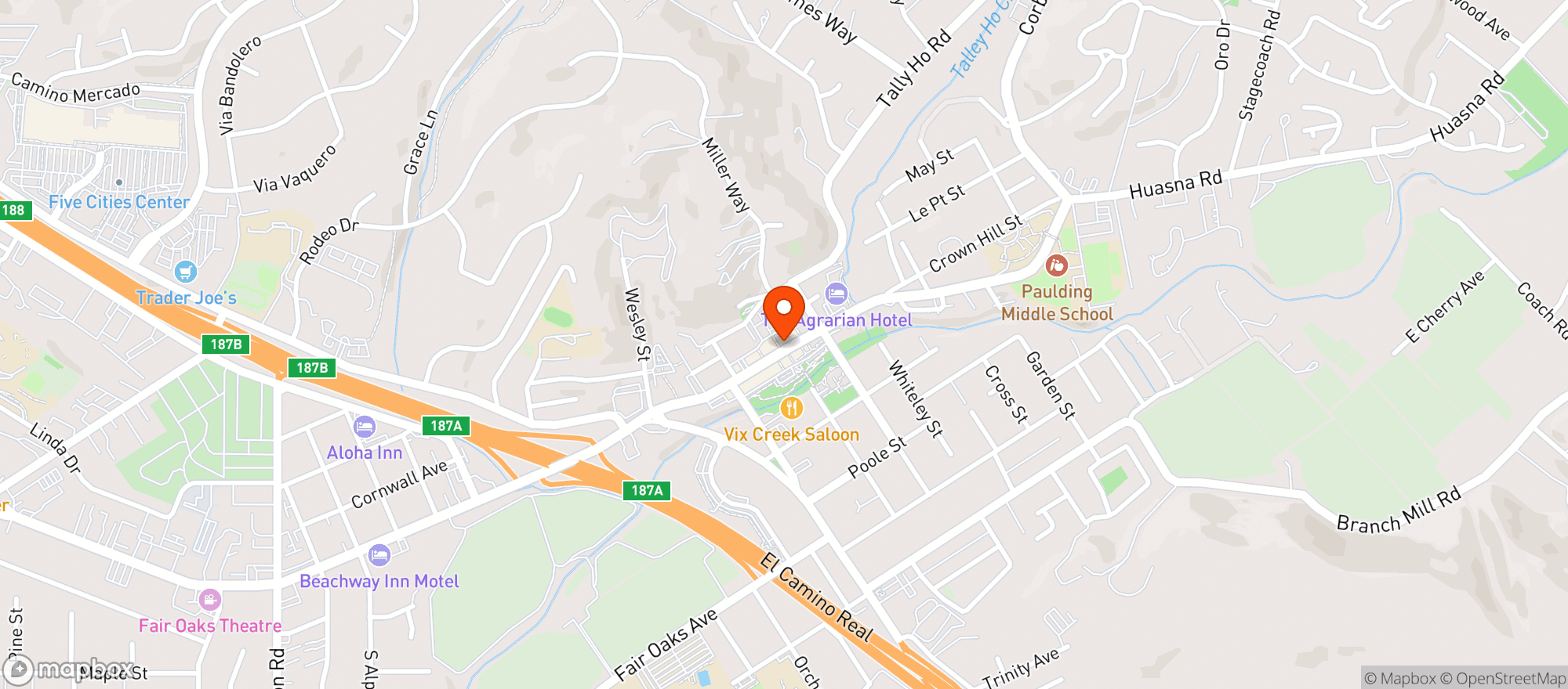 Map showing Branch Street Deli and Pizzeria
