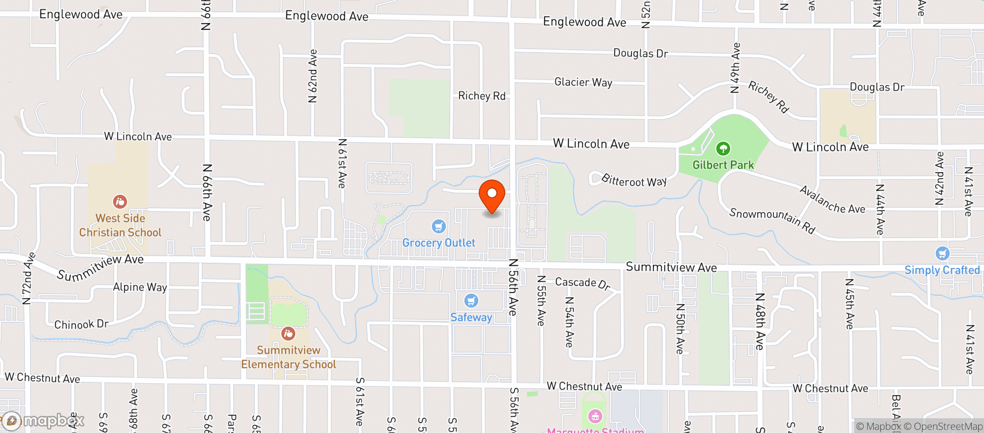 Map showing Wray's - Chalet Iga