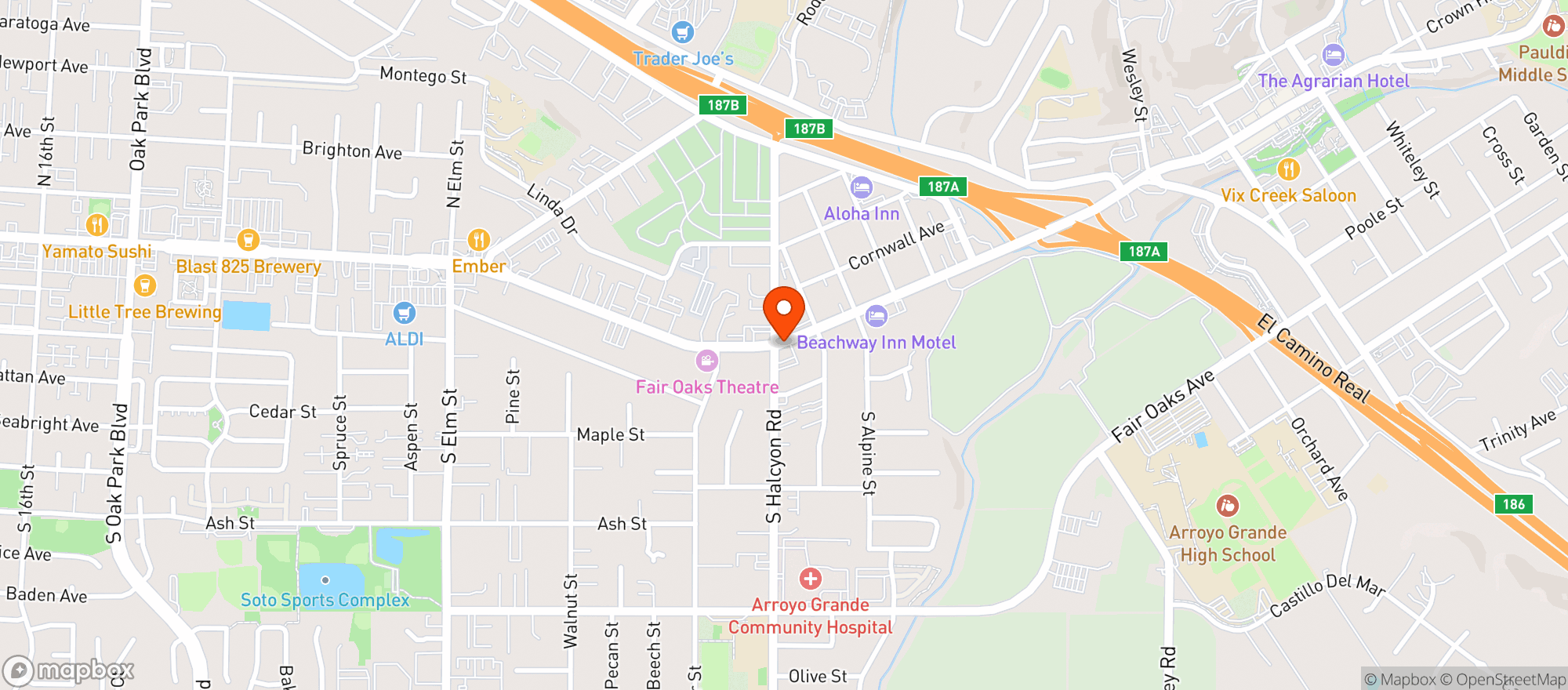 Map showing Arroyo Grande Liquor