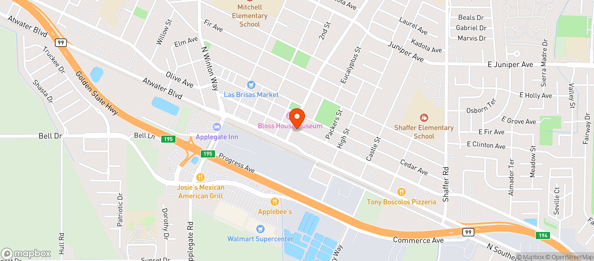 Map showing Sure Stop Market