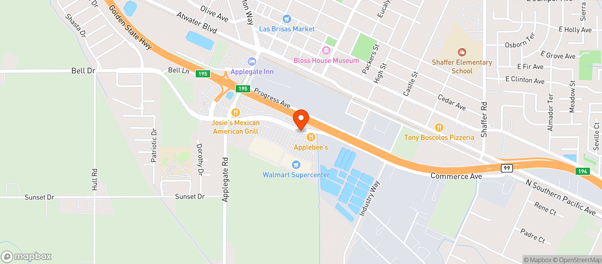 Map showing Walmart Supercenter