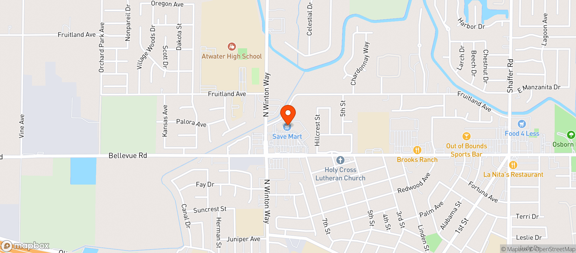 Map showing Save Mart Supermarket #102