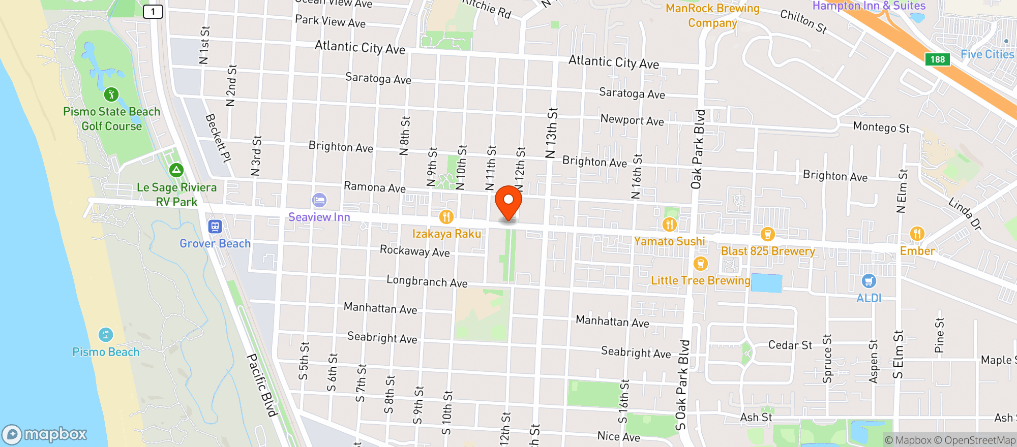 Map showing Beverage House Liquor