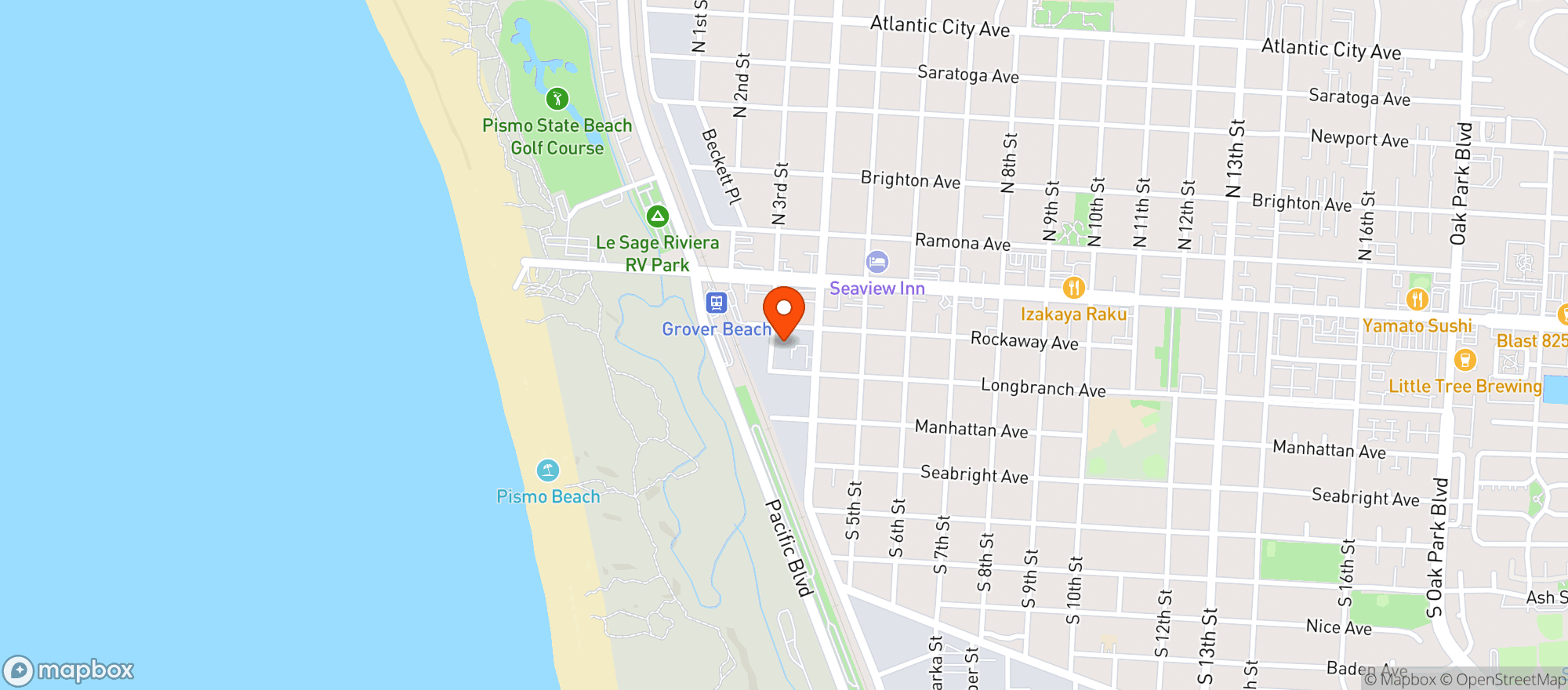 Map showing Urbn Leaf - Grover Beach