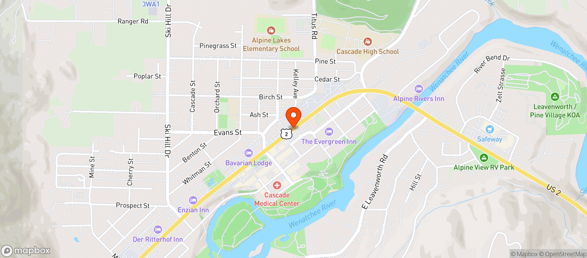 Map showing Safeway