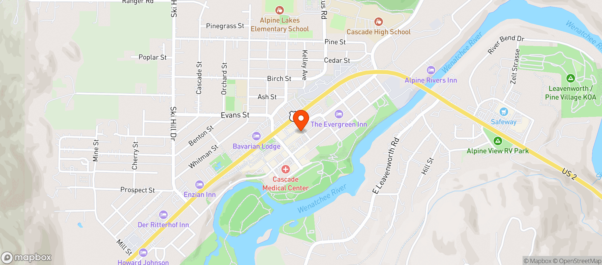 Map showing Icicle Brewing Company
