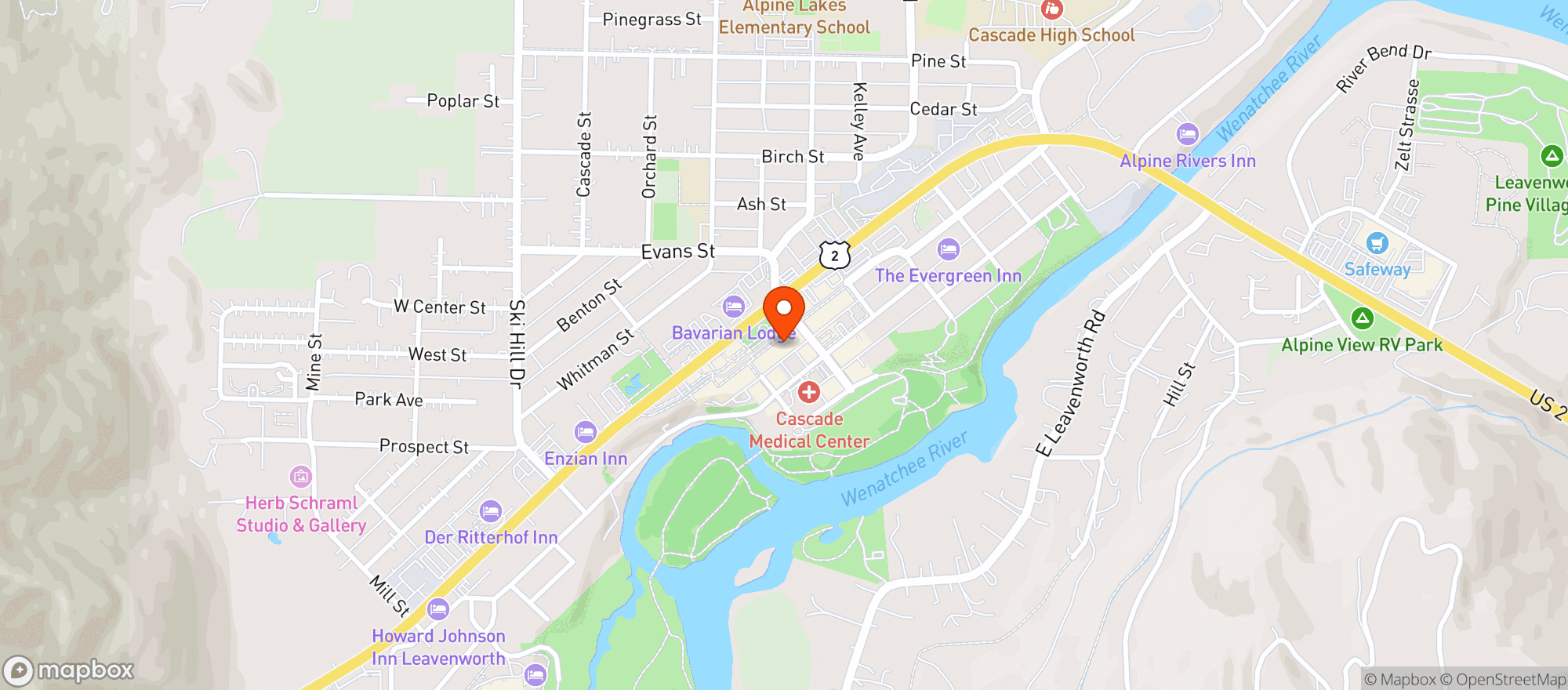 Map showing Cafe Mozart Restaurant