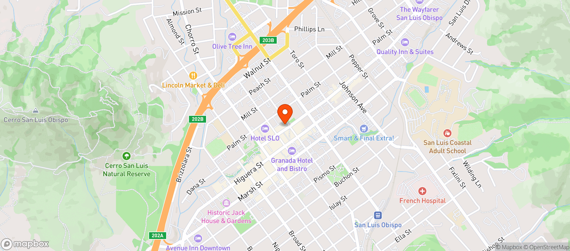 Map showing Koberls At Blue