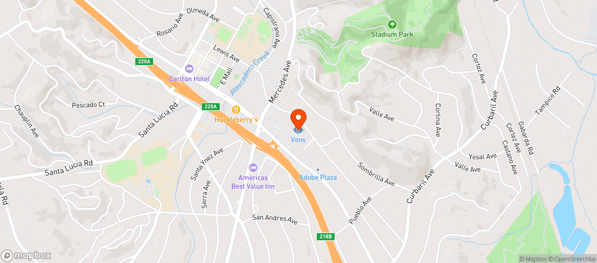 Map showing Vons