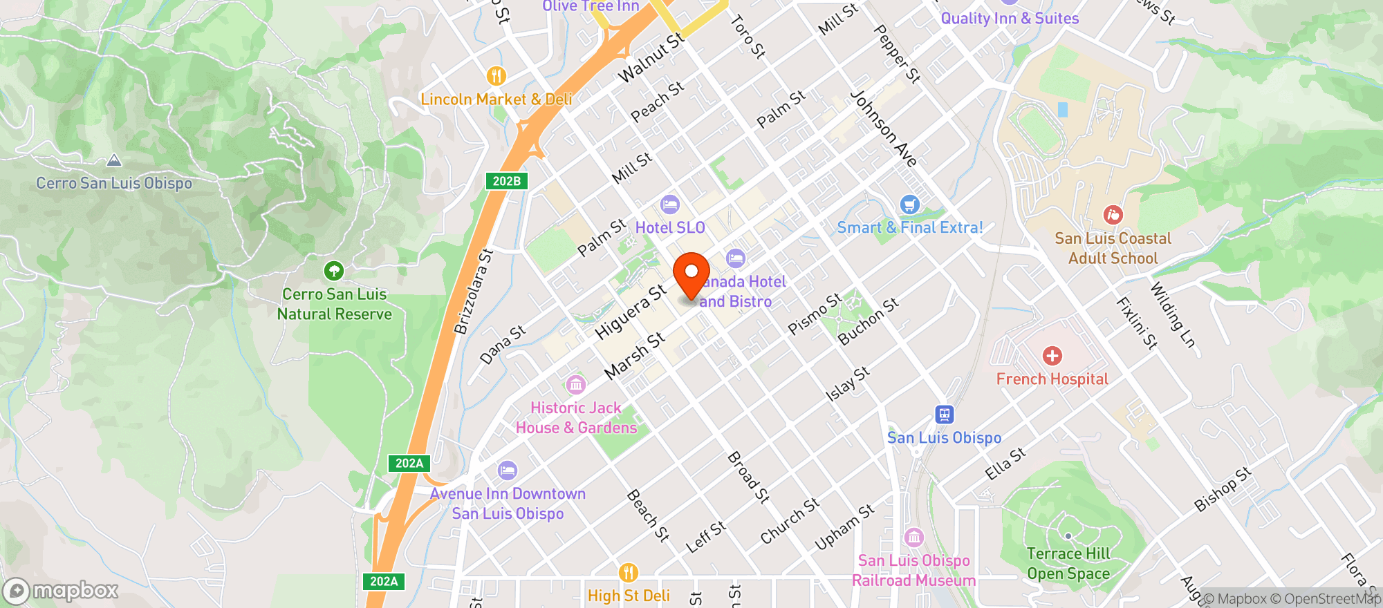 Map showing EUREKA BURGER