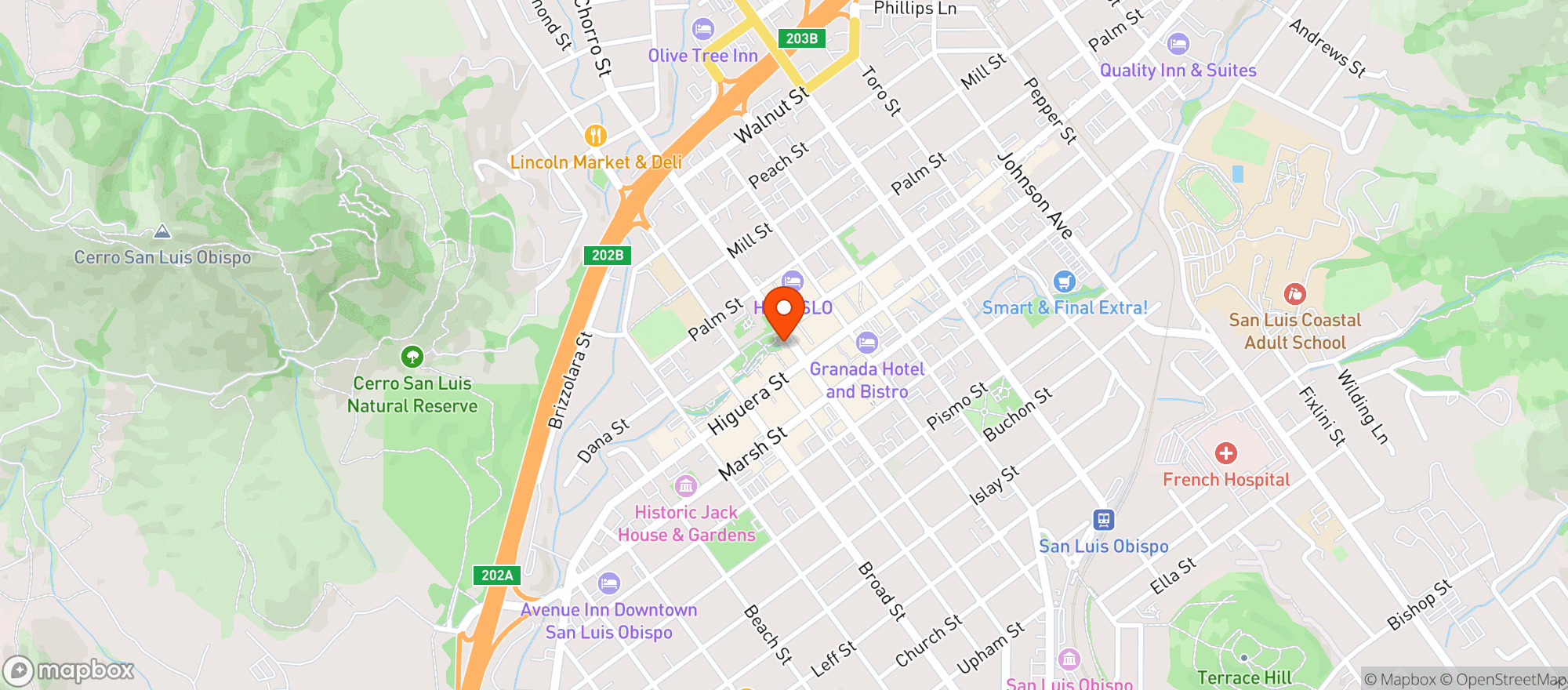 Map showing Luna Red